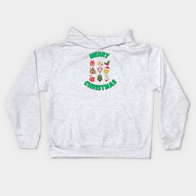 Merry Christmas Kids Hoodie by Pop Cult Store